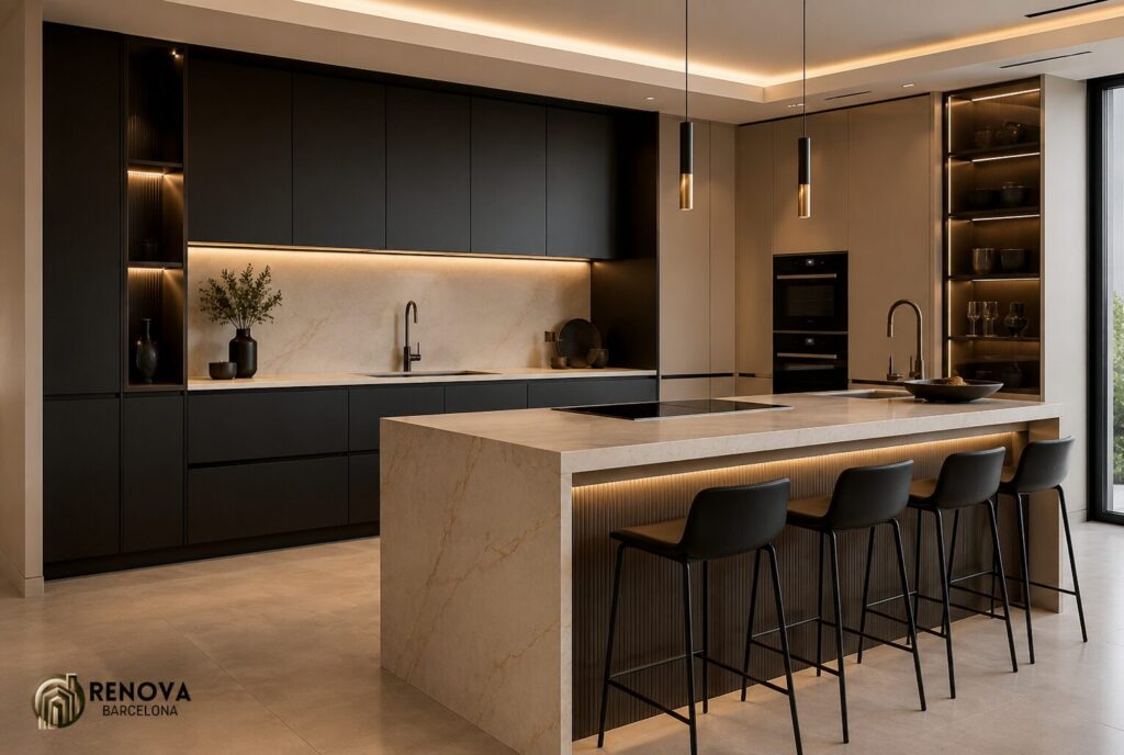 cocina abierta salón Barcelona