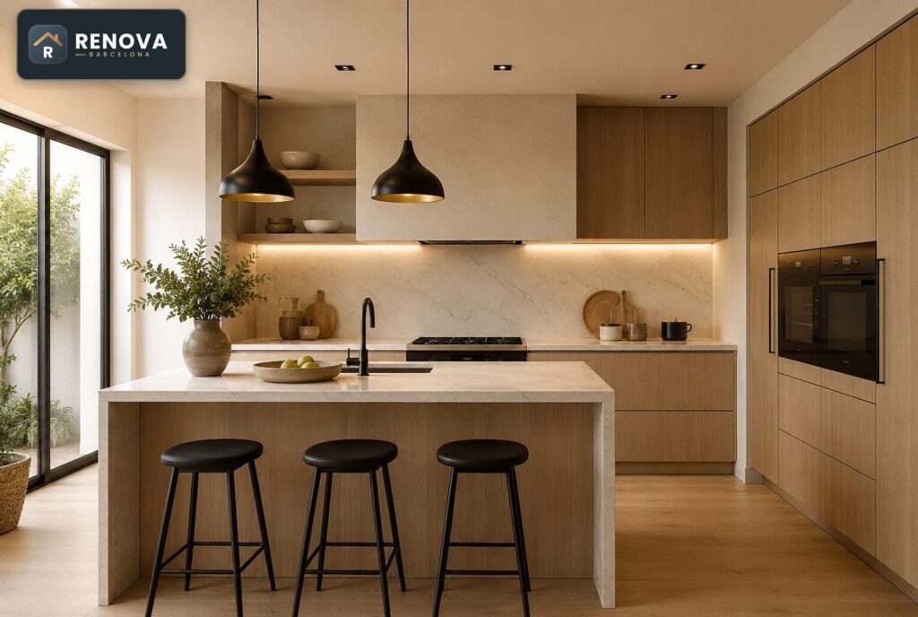 cocina abierta salón Barcelona